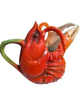 Antique Royal Bayreuth Lobster Butter Pitcher Creamer Porcelain Bavaria 4" Tall